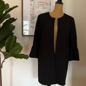 Long lined blazer 3/4 ruffle sleeves